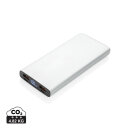 18W PD Powerbank mit 10.000 mAh aus Aluminium Farbe: silber