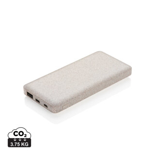 10.000 mAh Weizenstroh Powerbank Farbe: khaki