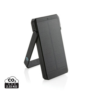 Skywave 10000mAh Solarpowerbank aus RCS recycelt. Kunststoff Farbe: schwarz