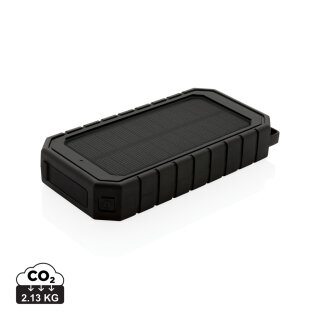 10.000 mAh Solar-Powerbank mit 10W Wireless aus RCS Plastik Farbe: schwarz