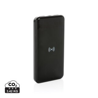 Wireless Powerbank aus RCS Standard recyceltem Kunststoff Farbe: schwarz