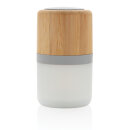 3W farbwechselnder Lautsprecher aus Bambus Farbe: weiß