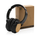 Elite faltbarer kabelloser Kopfhörer aus RCS und Bambus Farbe: schwarz