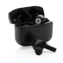Swiss Peak ANC TWS-Ohrhörer aus RCS recyceltem Kunststoff Farbe: schwarz