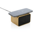 RCS rPlastik-3WSpeaker mit FSC® Bambus & 5W Wireless Charger Farbe: braun