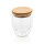 Doppelwandiges Borosilikatglas mit Bambusdeckel 250ml Farbe: transparent