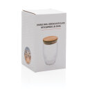 Doppelwandiges Borosilikatglas mit Bambusdeckel 350ml Farbe: transparent