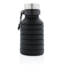 Auslaufgeschützte faltbare Silikonflasche Farbe: schwarz