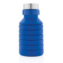Auslaufgeschützte faltbare Silikonflasche Farbe: blau
