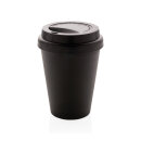 Wiederverwendbarer doppelwandiger Kaffeebecher 300ml Farbe: schwarz