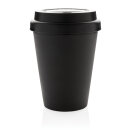 Wiederverwendbarer doppelwandiger Kaffeebecher 300ml Farbe: schwarz