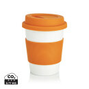 ECO PLA Kaffeebecher Farbe: orange, weiß