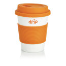 ECO PLA Kaffeebecher Farbe: orange, weiß