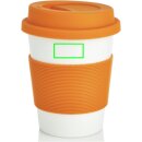 ECO PLA Kaffeebecher Farbe: orange, weiß