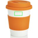 ECO PLA Kaffeebecher Farbe: orange, weiß