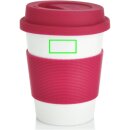 ECO PLA Kaffeebecher Farbe: rosa, weiß