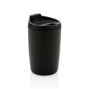 GRS recycelter PP-Becher mit Flip-Deckel Farbe: schwarz