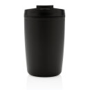 GRS recycelter PP-Becher mit Flip-Deckel Farbe: schwarz