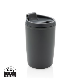 GRS recycelter PP-Becher mit Flip-Deckel Farbe: anthrazit