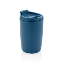 GRS recycelter PP-Becher mit Flip-Deckel Farbe: blau