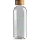 GRS rPET Flasche mit Bambus-Deckel Farbe: transparent