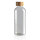 GRS rPET Flasche mit Bambus-Deckel Farbe: transparent