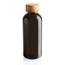 GRS rPET Flasche mit Bambus-Deckel Farbe: schwarz