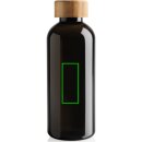 GRS rPET Flasche mit Bambus-Deckel Farbe: schwarz