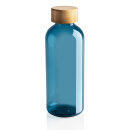 GRS rPET Flasche mit Bambus-Deckel Farbe: blau