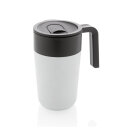 GRS recycelte PP und Stainless Steel Tasse mit Griff Farbe: weiß