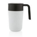 GRS recycelte PP und Stainless Steel Tasse mit Griff Farbe: weiß