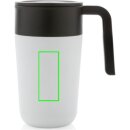 GRS recycelte PP und Stainless Steel Tasse mit Griff Farbe: weiß