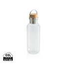 GRS rPET Flasche with Bambusdeckel und Griff Farbe: transparent