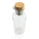 GRS rPET Flasche with Bambusdeckel und Griff Farbe: transparent