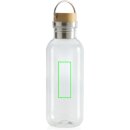 GRS rPET Flasche with Bambusdeckel und Griff Farbe: transparent