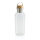 GRS rPET Flasche with Bambusdeckel und Griff Farbe: transparent