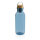 GRS rPET Flasche with Bambusdeckel und Griff Farbe: blau