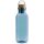 GRS rPET Flasche with Bambusdeckel und Griff Farbe: blau