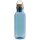 GRS rPET Flasche with Bambusdeckel und Griff Farbe: blau