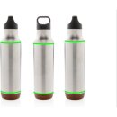 Auslaufsichere Vakuum-Flasche mit Kork Farbe: silber