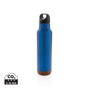 Auslaufsichere Vakuum-Flasche mit Kork Farbe: blau