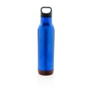 Auslaufsichere Vakuum-Flasche mit Kork Farbe: blau