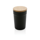 GRS rPP-Becher mit Bambusdeckel Farbe: schwarz