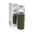 Glasflasche mit Neopren-Sleeve Farbe: grün