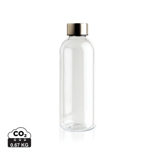 Auslaufsichere Trinkflasche mit Metalldeckel Farbe: transparent