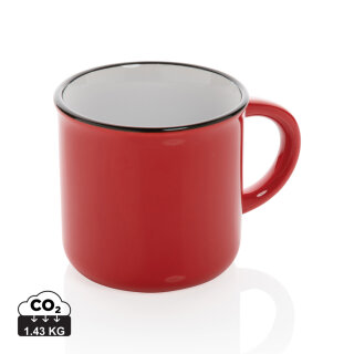 Vintage Keramiktasse Farbe: rot