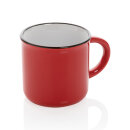 Vintage Keramiktasse Farbe: rot