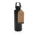Wasserflasche mit Henkel aus RCS rPP Farbe: schwarz