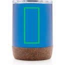 Kleine Vakuum-Kaffeetasse aus RCS rSteel & Kork Farbe: blau