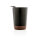 GRS rPP Edelstahl-Kaffeebecher mit Kork Farbe: schwarz